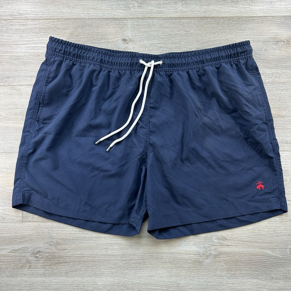 Brooks Brothers XXL Navy Swim Trunks Quick Dry Lined Sheep Embroidered Logo
